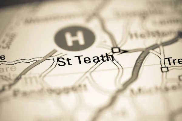 Teath Reino Unido Sobre Mapa Geografia — Fotografia de Stock