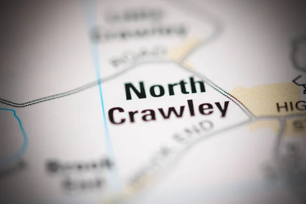 North Crawley Sobre Mapa Reino Unido — Fotografia de Stock