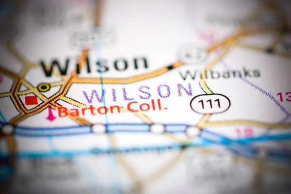 Wilson Carolina Norte Eua Sobre Mapa Geografia — Fotografia de Stock