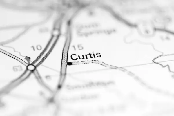 Curtis Arkansas Usa Auf Einer Geografischen Karte — Stockfoto