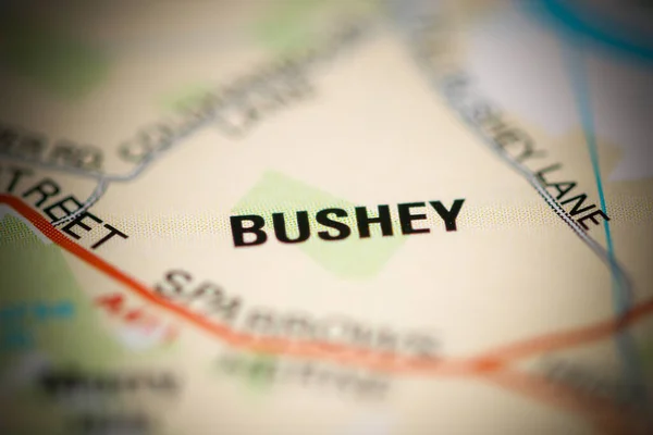 Bushey Karta Över Storbritannien — Stockfoto