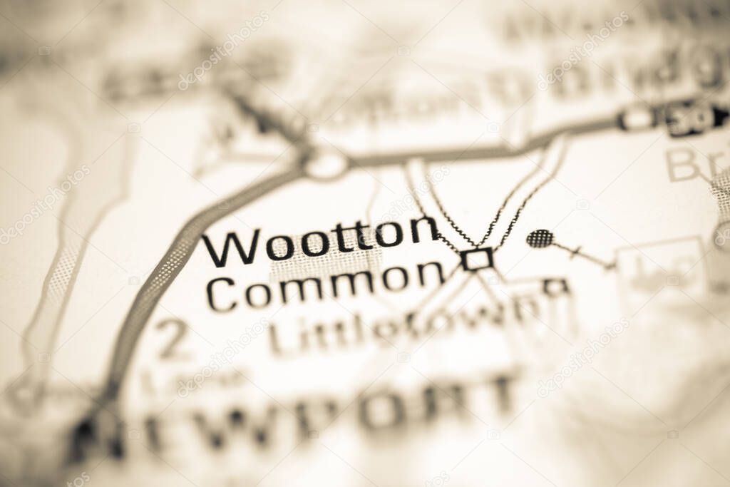 Wooton Common. United Kingdom on a geography map
