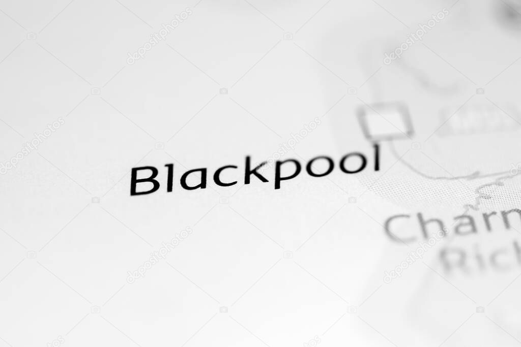 Blackpool. United Kingdom on a geography map