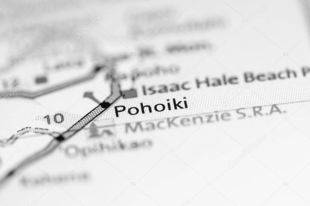 Pohoiki. Hawaii. USA on a geography map