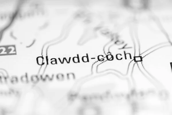 Clawdd Coch 地理地図上のイギリス — ストック写真