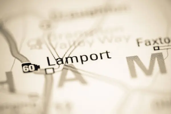 Lamport Reino Unido Sobre Mapa Geografia — Fotografia de Stock