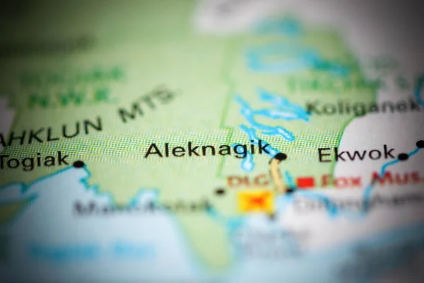 Alegnagik Alaska Eeuu Mapa Geográfico — Foto de Stock