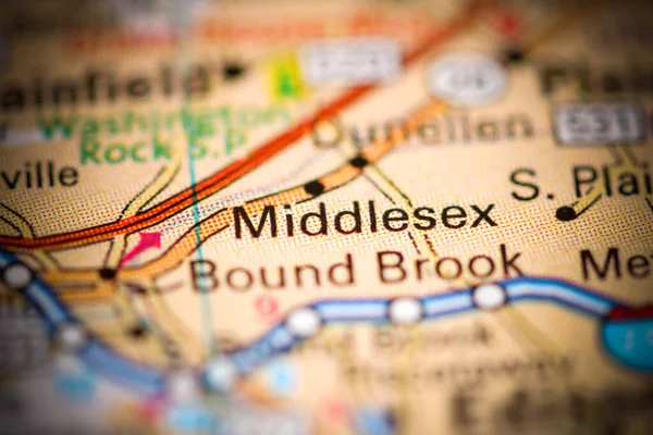 Middlesex Nel New Jersey Stati Uniti Una Mappa Geografica — Foto Stock