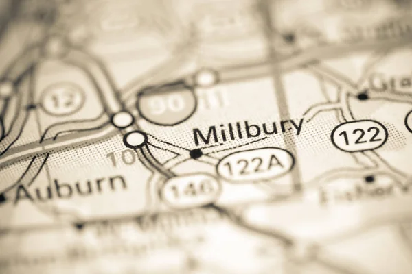 Millbury Massachusetts Abd Coğrafya Haritasında — Stok fotoğraf