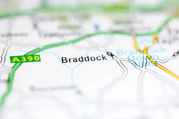Braddocku Velká Británie Mapě Geografie — Stock fotografie