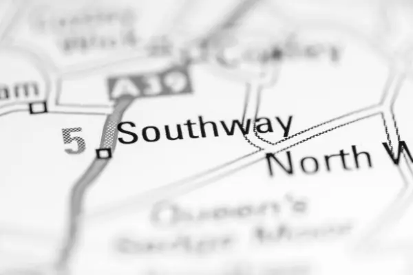 サウスウェイだ 地理地図上のイギリス — ストック写真