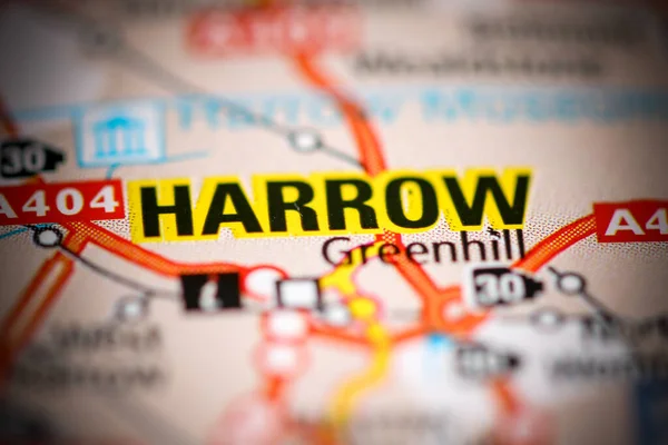 Harrow Reino Unido Sobre Mapa Geografia — Fotografia de Stock
