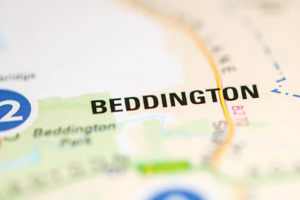 Beddington Sobre Mapa Reino Unido — Fotografia de Stock