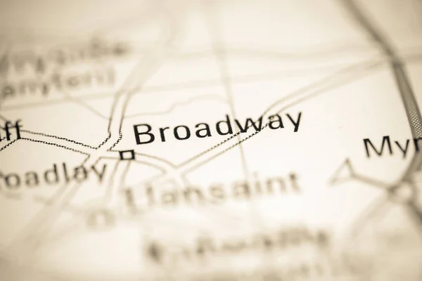 Broadway Reino Unido Sobre Mapa Geografia — Fotografia de Stock