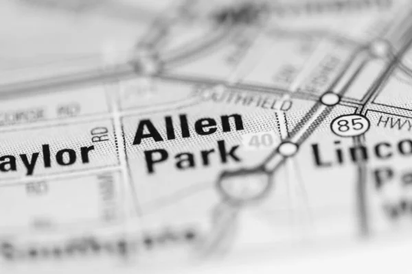 Allen Park Mapa Los Estados Unidos América —  Fotos de Stock