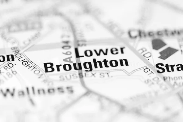 イギリスの地理地図上のロウアー ブラウン — ストック写真