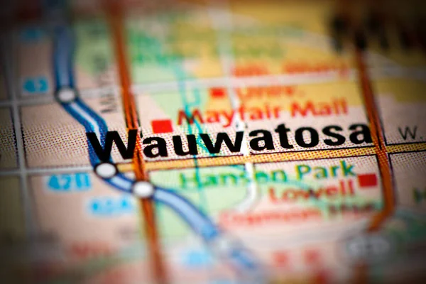 Wauwatosa on a geographical map of USA