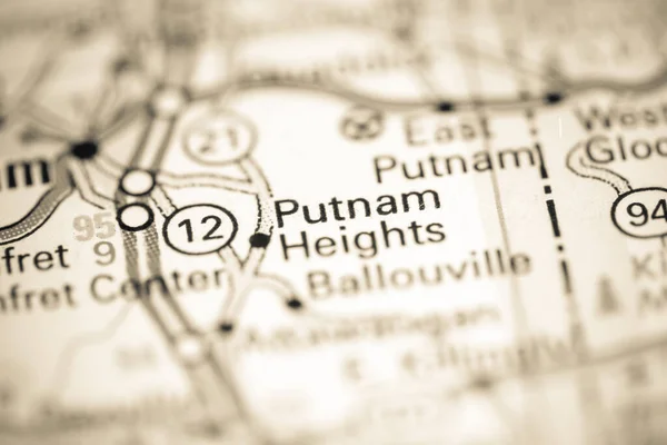 Wzgórza Putnam Connecticut Stany Zjednoczone Mapie Geograficznej — Zdjęcie stockowe