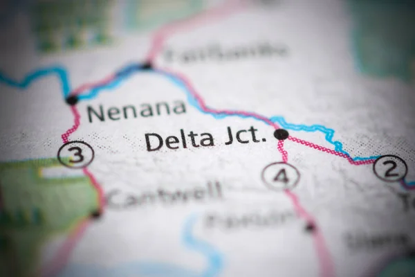 Delta Junction Γεωγραφικό Χάρτη Των Ηπα — Φωτογραφία Αρχείου