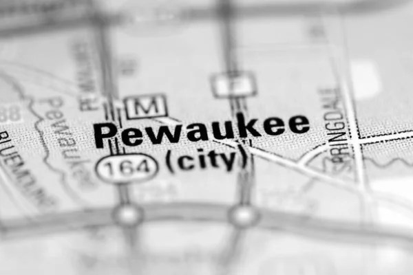 Pewauakee Usa Földrajzi Térképén — Stock Fotó