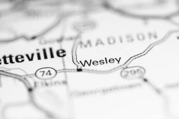 Wesley Vagyok Arkansas Ban Usa Egy Földrajzi Térképen — Stock Fotó