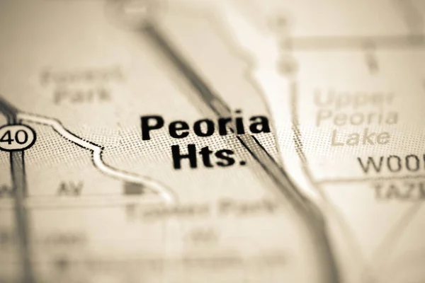 Peoria Heights Abd Coğrafi Haritasında — Stok fotoğraf