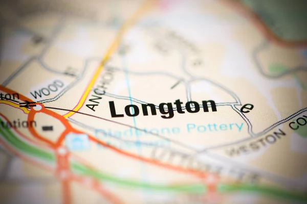 Лонгтон Географічній Карті Великої Британії — стокове фото
