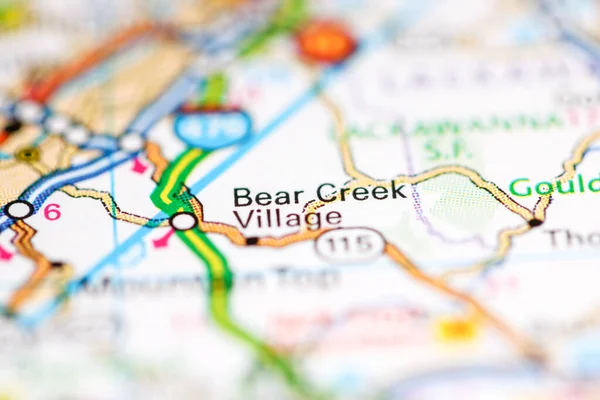 Bear Creek Village Pennsylvania Usa Auf Einer Geografischen Karte — Stockfoto