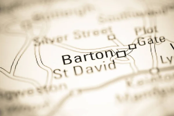 Μπάρτον Σεντ Ντέιβιντ Ηνωμένο Βασίλειο Χάρτη Γεωγραφίας — Φωτογραφία Αρχείου