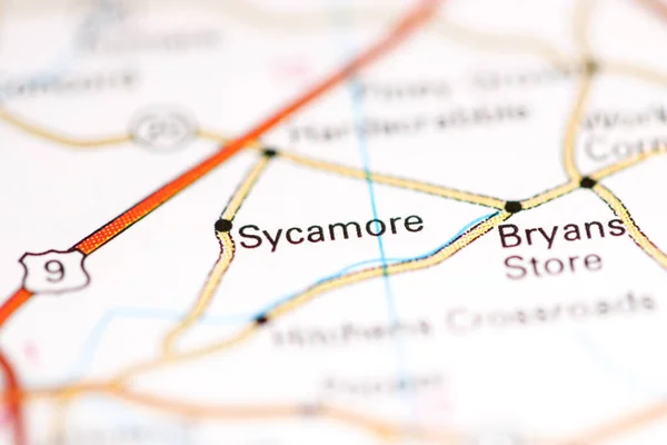 Sycamore Delaware Stany Zjednoczone Mapie Geograficznej — Zdjęcie stockowe