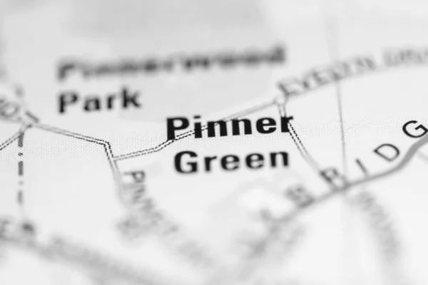 イギリスの地図上のピンナー グリーン — ストック写真