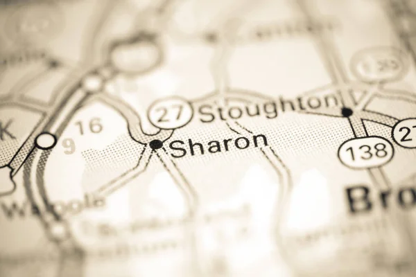 シャロン マサチューセッツ州 地理地図上のアメリカ — ストック写真