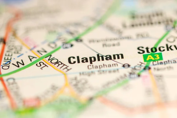 Clapham Egyesült Királyság Térképen — Stock Fotó
