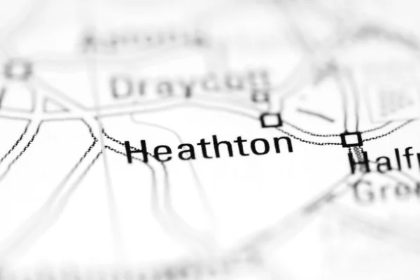Heathton Sur Une Carte Géographique Royaume Uni — Photo