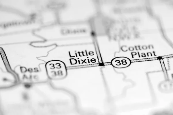 Pequena Dixie Arkansas Eua Sobre Mapa Geografia — Fotografia de Stock