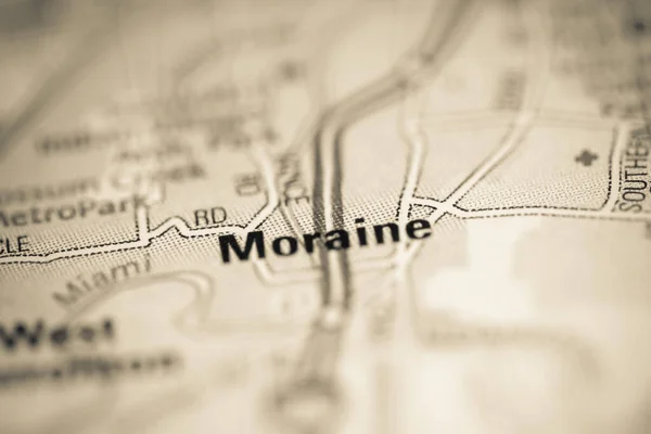 Moraine Ένα Χάρτη Των Ηνωμένων Πολιτειών Της Αμερικής — Φωτογραφία Αρχείου
