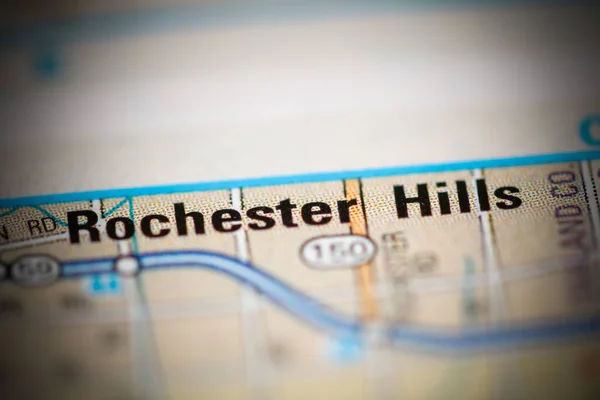Rochester Hills Mapě Spojených Států Amerických — Stock fotografie