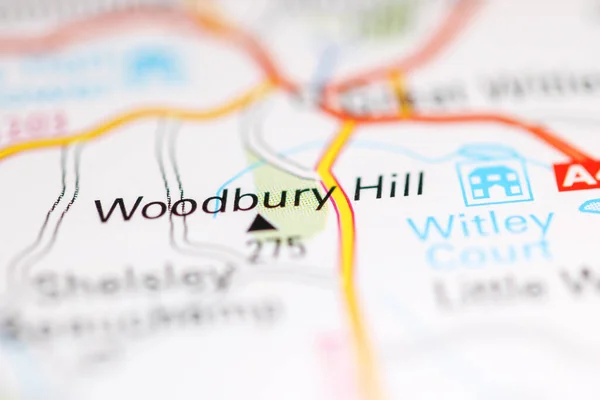 Woodbury Hill Großbritannien Auf Einer Geografischen Karte — Stockfoto