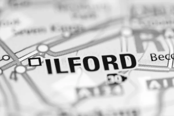 Ilford Regno Unito Una Carta Geografica — Foto Stock