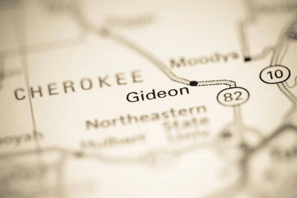 Gideon Oklahoma Usa Een Aardrijkskundekaart — Stockfoto