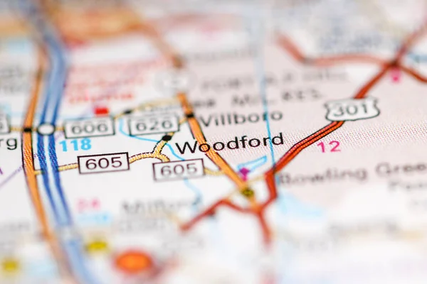 Woodford Virginia Eua Sobre Mapa Geografia — Fotografia de Stock