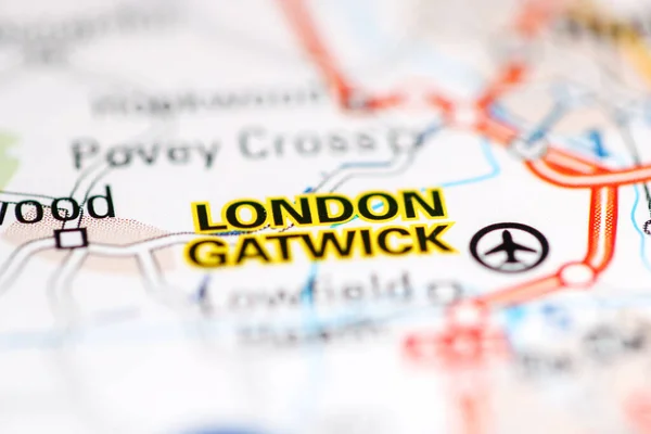 London Gatwick Großbritannien Auf Einer Geografischen Karte — Stockfoto