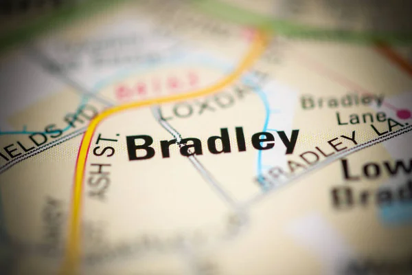 Bradley Sobre Mapa Reino Unido — Fotografia de Stock