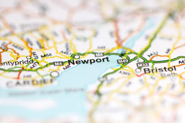 Newport. United Kingdom on a geography map