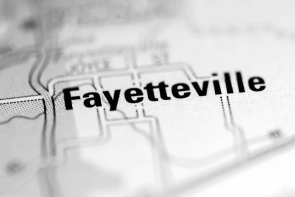 Fayetteville Auf Einer Geografischen Karte Der Usa — Stockfoto