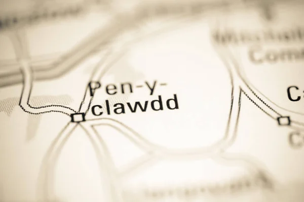 Clawdd 地理地図上のイギリス — ストック写真
