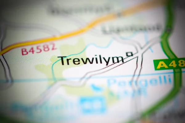 トレウィリアム 地理地図上のイギリス — ストック写真