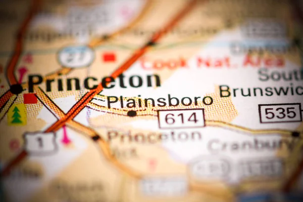 Plainsboro New Jersey Usa Auf Einer Geografischen Karte — Stockfoto