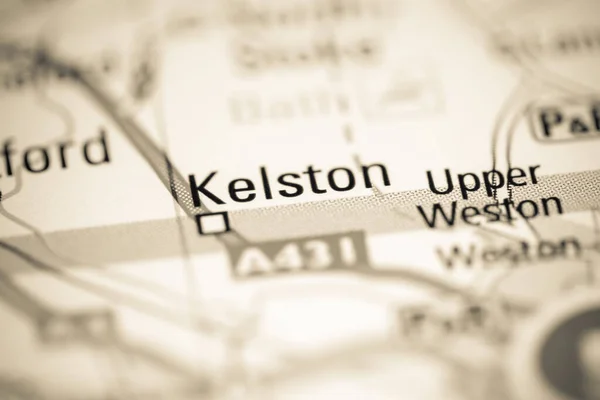 Kelston Regno Unito Una Carta Geografica — Foto Stock