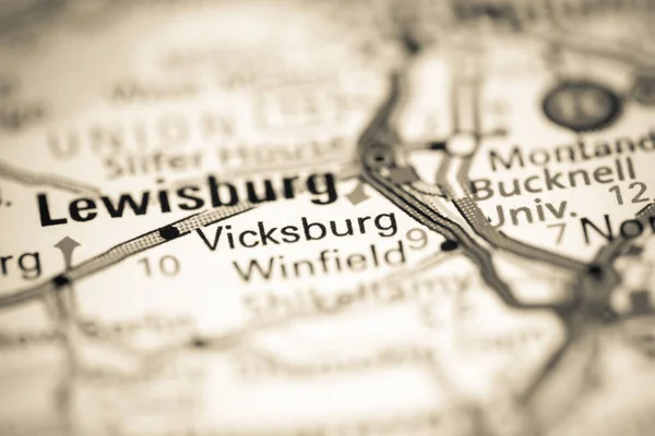 Vicksburg Pennsylvania Usa Een Aardrijkskundekaart — Stockfoto